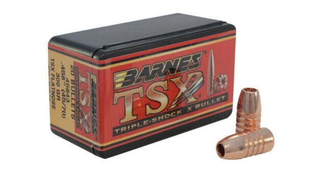 Barnes Bullets 30630 TSX 45/70 Govt .458 300 GR TSX Flat Base Flat Nose 20 Box Bullet Type: Hollow Point (HP), TSX Flat Base Flat Nose 500 rds