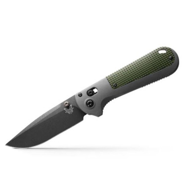 Benchmade Redoubt Axis Drop Point Knife - Overland Gray and Forrest Green