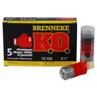 Brenneke K.O. Hunting Sabot Slug 12 Gauge 2-3/4" 1oz