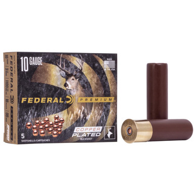 Federal Premium Buckshot 10Gauge 3.50" 18Pellets 2 1/4oz 00BuckShot 5 Per Box