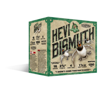 HEVI-Shot Hevi Bismuth Shotshells 16 gauge 2.75" 1-1/8oz #4 shot - 250 round case