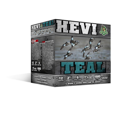 HEVI-Shot Hevi Teal Shotshells 12 gauge 3" 1-1/4oz 250 Round Case