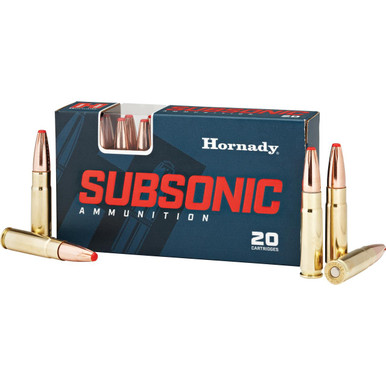 Hornady 80877 Subsonic 300 AAC Blackout/Whisper (7.62x35mm) 190 GR Sub-X 20 Bx/ 10 Cs