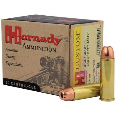 Hornady Custom .454 Casull 240 Grain Jacketed Hollow Point XTP
