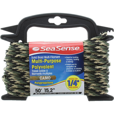 SeaSense Multi-Purpose Cordage Camouflage Diamond Braid - 1/4"x50'