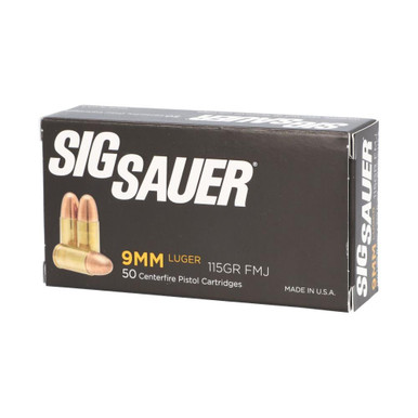Sig Sauer Elite Performance Ball 9mm Ammuntion 115 Grain Full Metal Jacket
