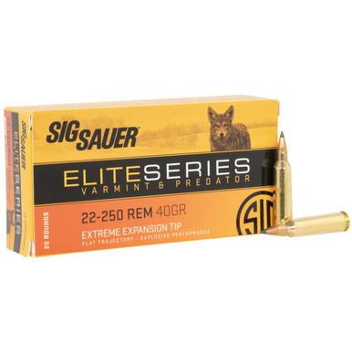 Sig Sauer Elite Varmint & Predator 22-250Rem 40gr Extreme Expansion Tip 20 Per Box