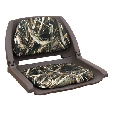 Wise Camo Seat with Padded Folding Shell - Realtree Max 5/Brown Shell
